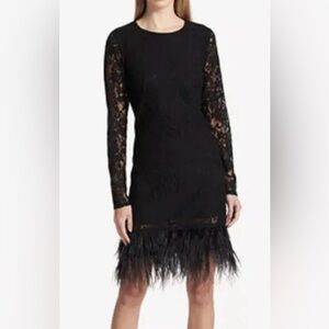 DKNY lace feather dress